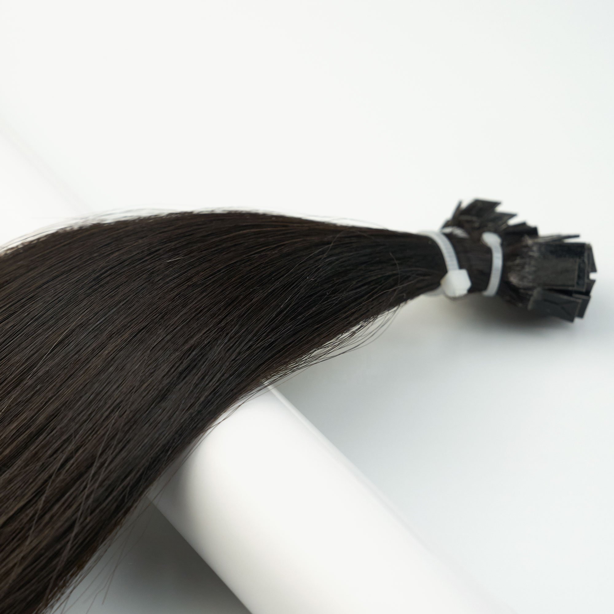LongGuan Customization Wholesale Virgin Human Hair 100% Unprocessed Natural Color Flat Tip Human Hair Extensions