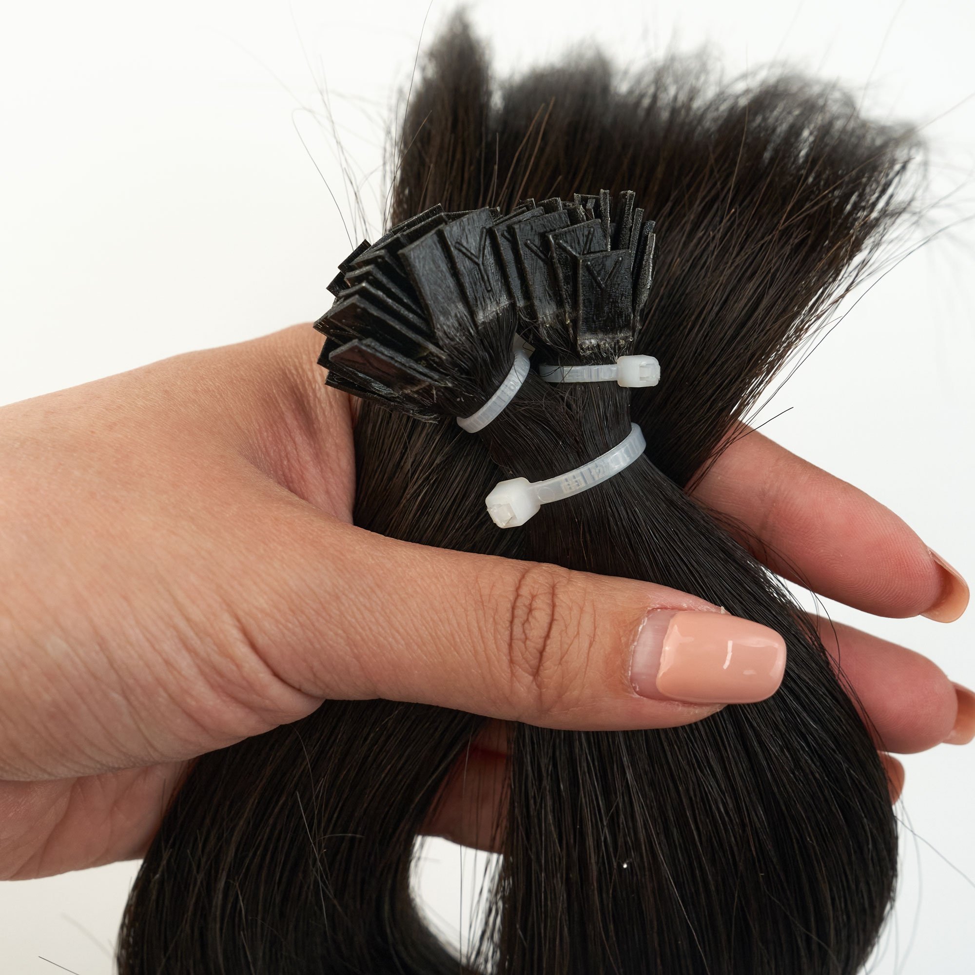 LongGuan Customization Wholesale Virgin Human Hair 100% Unprocessed Natural Color Flat Tip Human Hair Extensions
