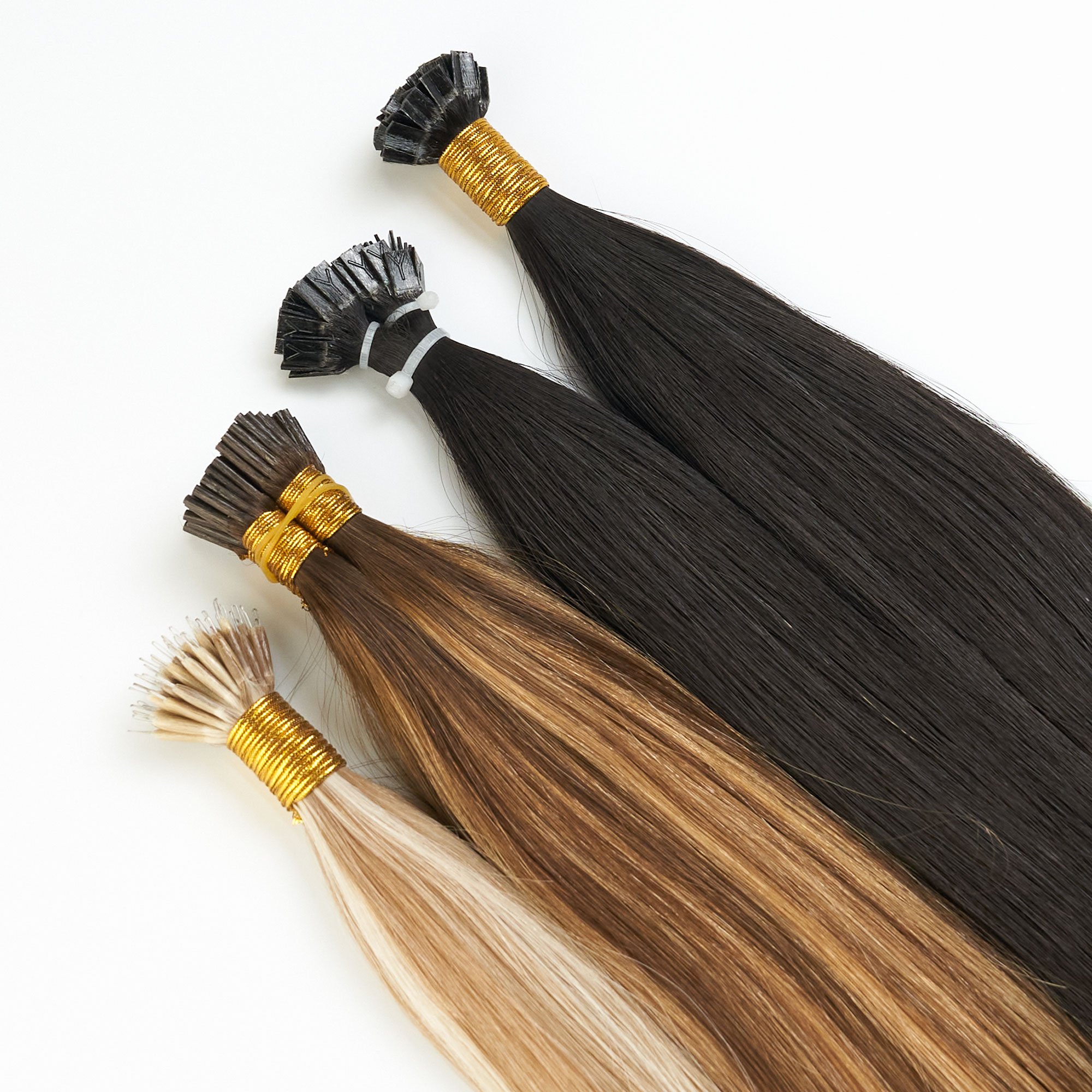 LongGuan Customization Wholesale Virgin Human Hair 100% Unprocessed Natural Color Flat Tip Human Hair Extensions
