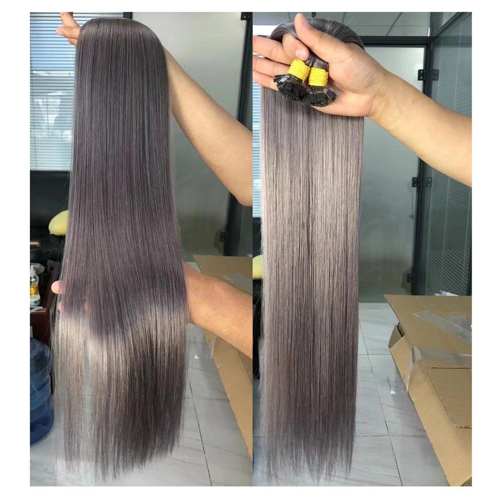 High Quality F Tip Hair Vendor Pelucas De Keratina Double Drawn Russian Blonde Virgin Remy Keratin Flat Tip Human Hair Extension