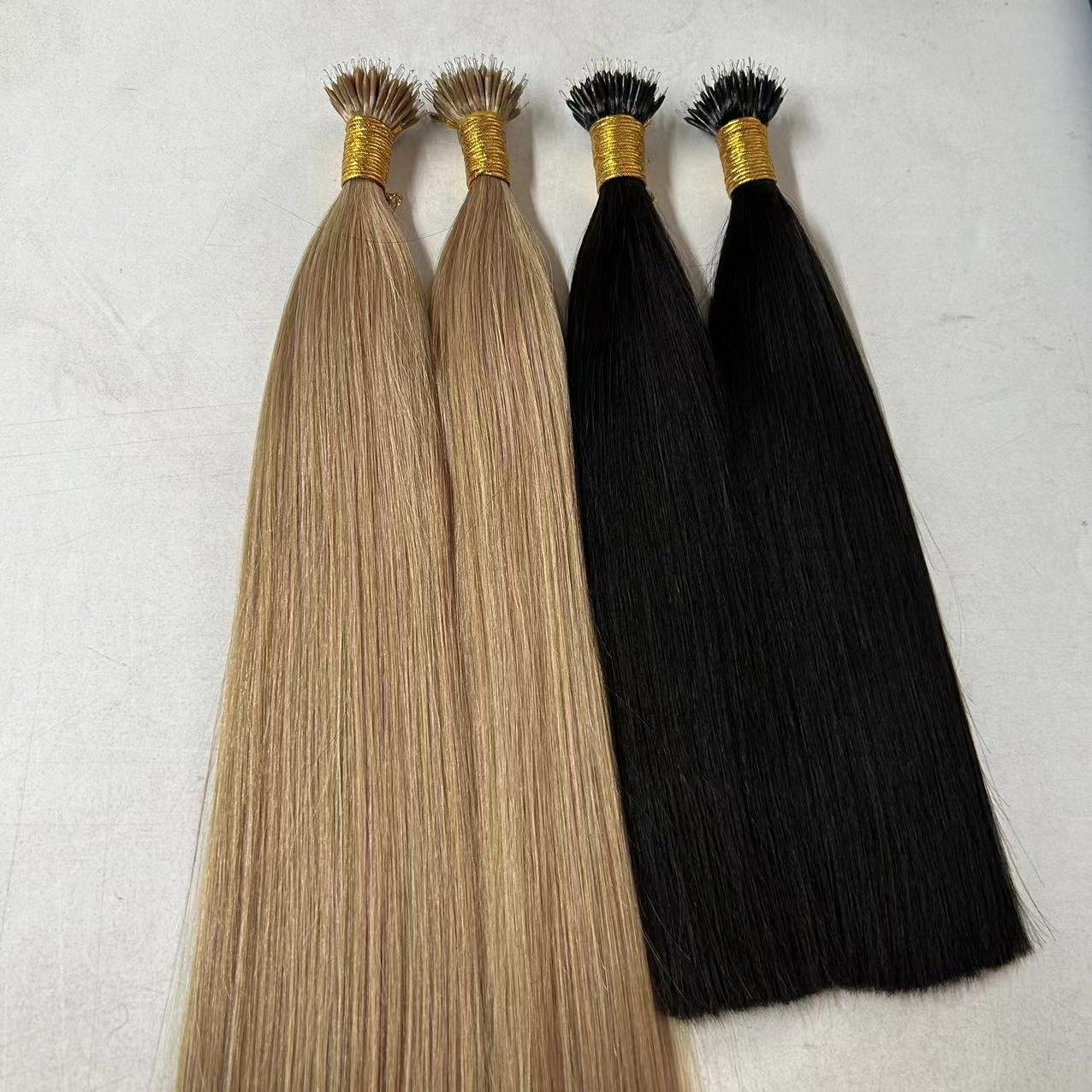Double Drawn Pre-Bonded Straight Style Chinese Remy Human Hair Extension Customized 100% Remy Nano Ring Tip European Hair