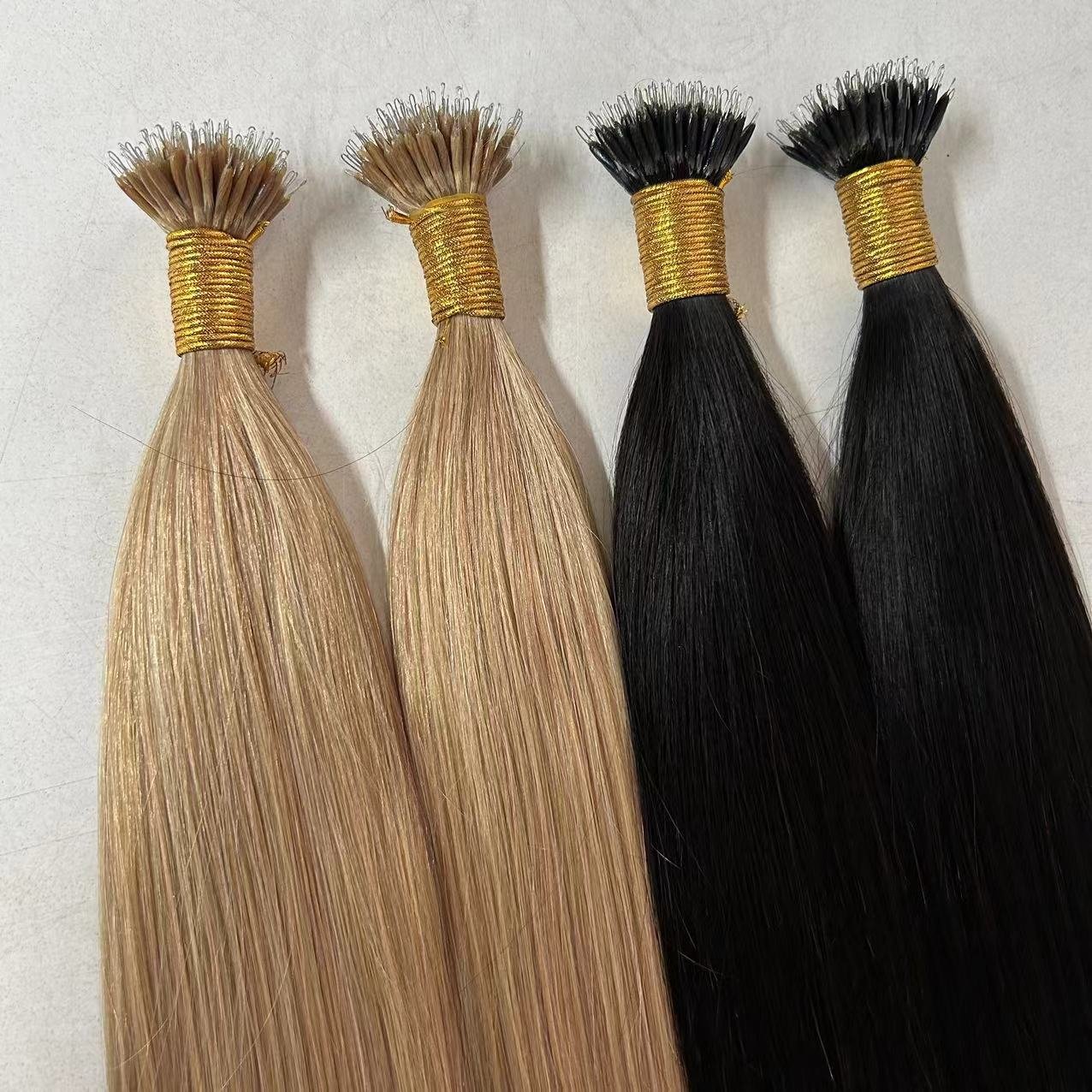 Double Drawn Pre-Bonded Straight Style Chinese Remy Human Hair Extension Customized 100% Remy Nano Ring Tip European Hair