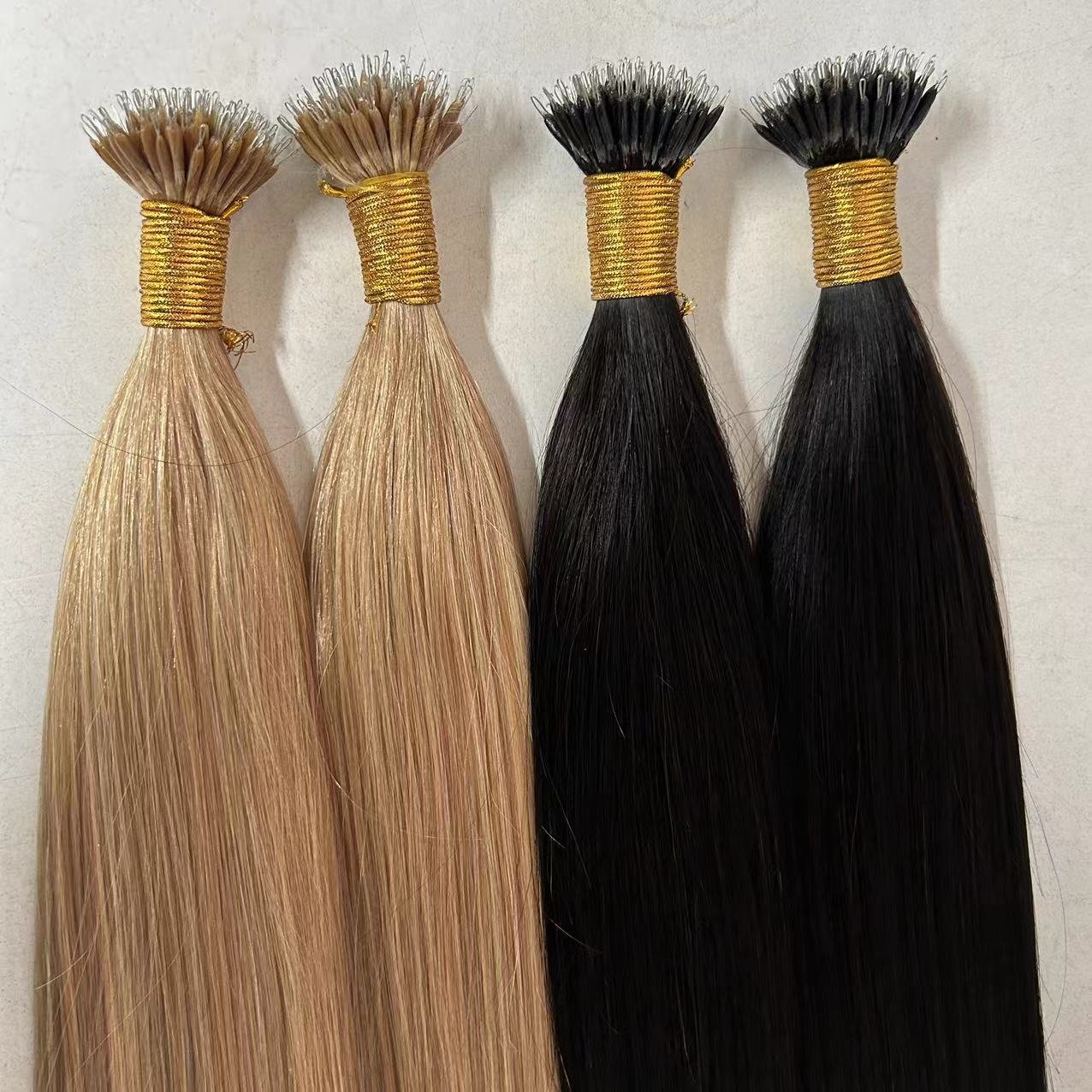 Double Drawn Pre-Bonded Straight Style Chinese Remy Human Hair Extension Customized 100% Remy Nano Ring Tip European Hair