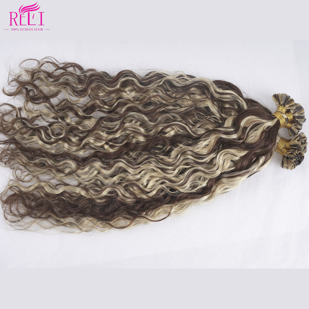 Piano Color European V Tip Hair Natural Wave Factory Raw V Tip Keratin Human Hair Extensions