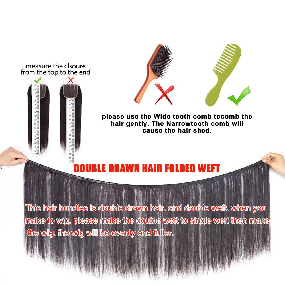 Super Double Drawn Virgin Hair Bundles Arabella Brazilian Straight Hair 100% Human Remy Hair Extensions