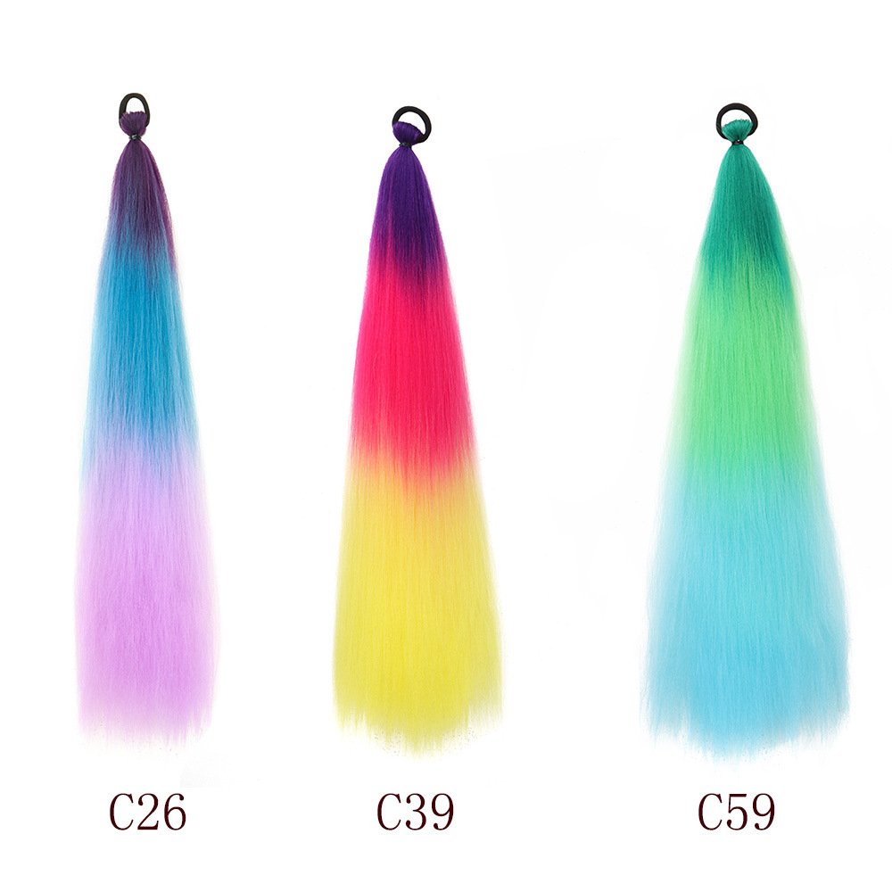 Wholesale Hairband Ponytail Braids Colored Gradient High Temperature Silk Dreadlock Braids Hair