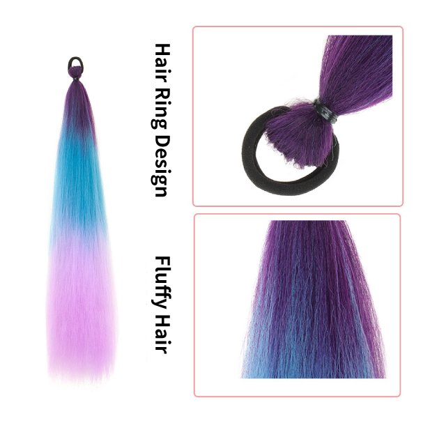 Wholesale Hairband Ponytail Braids Colored Gradient High Temperature Silk Dreadlock Braids Hair
