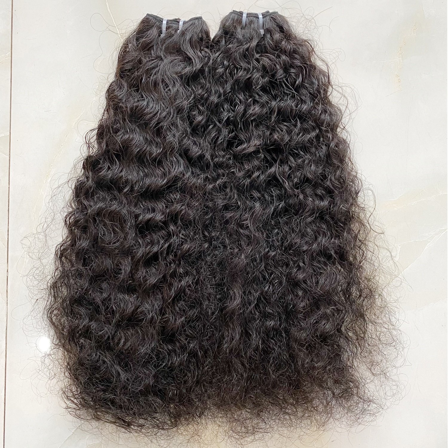 Burmese Curly Hair Bundles Natural Black Color Raw Virgin Burmese Curly Hair 100% Vietnamese Hair Double Weft