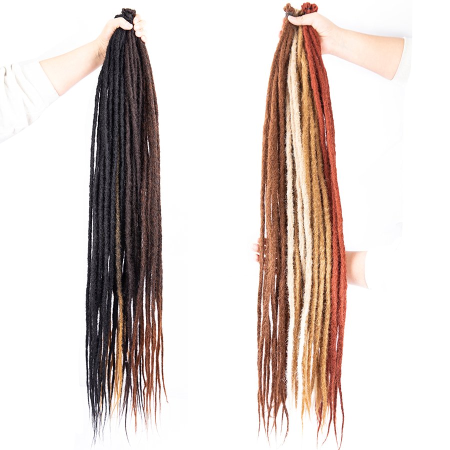 Natural Long 36 inch Synthetic Handmade Dreadlock Extensions Soft Dreads Crochet Braids Hair Single Ended Dreadlocks for Women