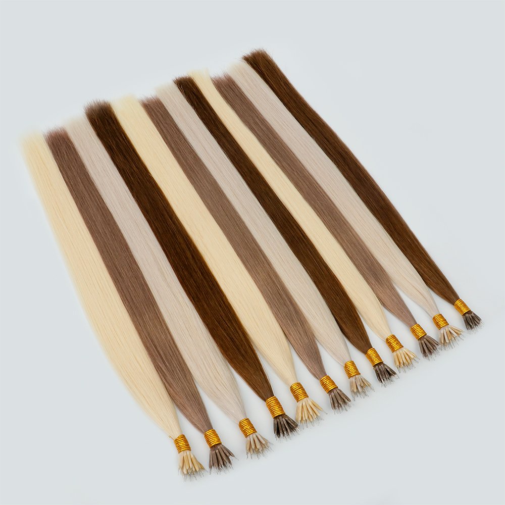 Nano Beads Hair Extensions Invisible Nano Tips Remy Human Hair Pre Bonded Natural Nano Ring Hair Extensions