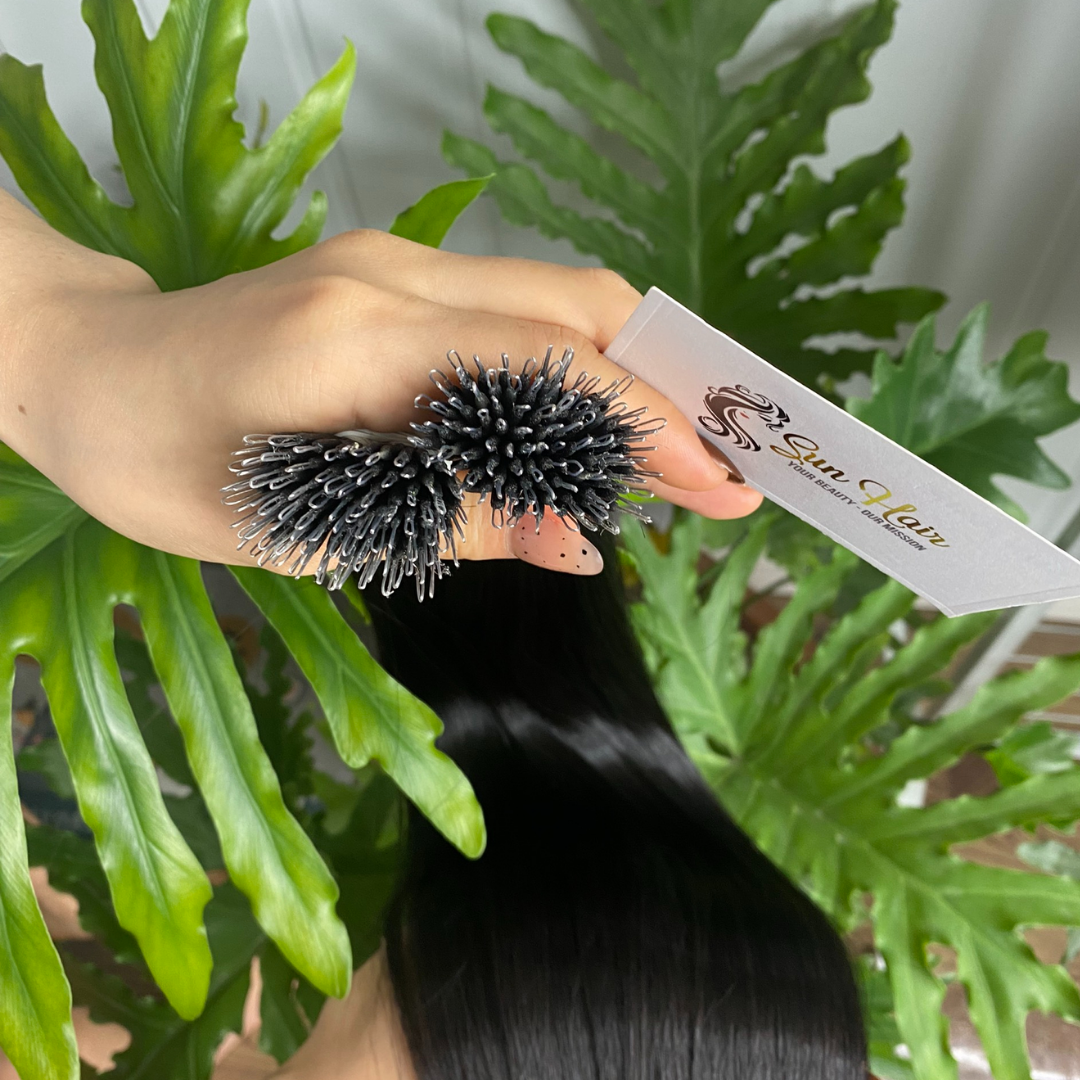 Wholesale 100% Aligned Nano Tip Keratin Natural Black Hot Fashionable Wave Raw Unprocessed Cutilcle 100% Human Hair Extensions