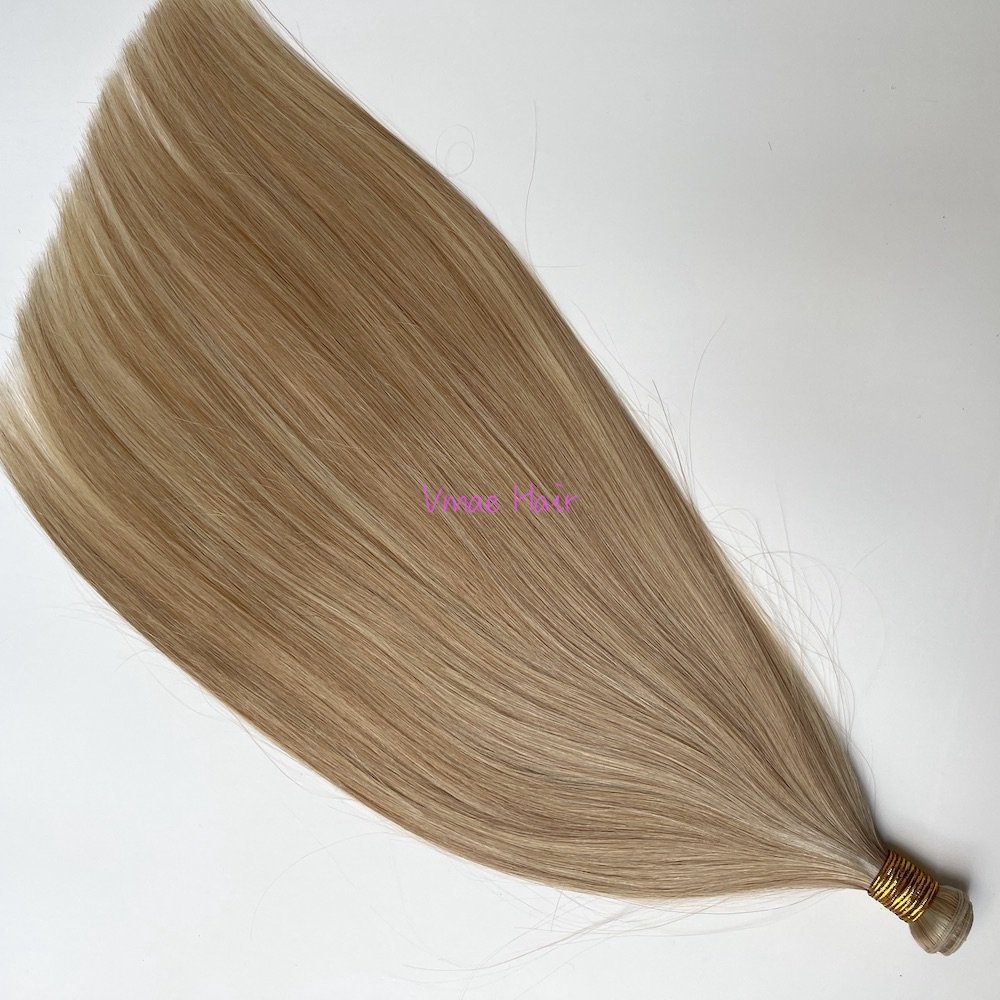 VMAE Virgin Raw Cuticle Aligned Double Drawn Straight Hand Tied Flat Invisible Russian Genius Weft Hair Extensions Human Hair