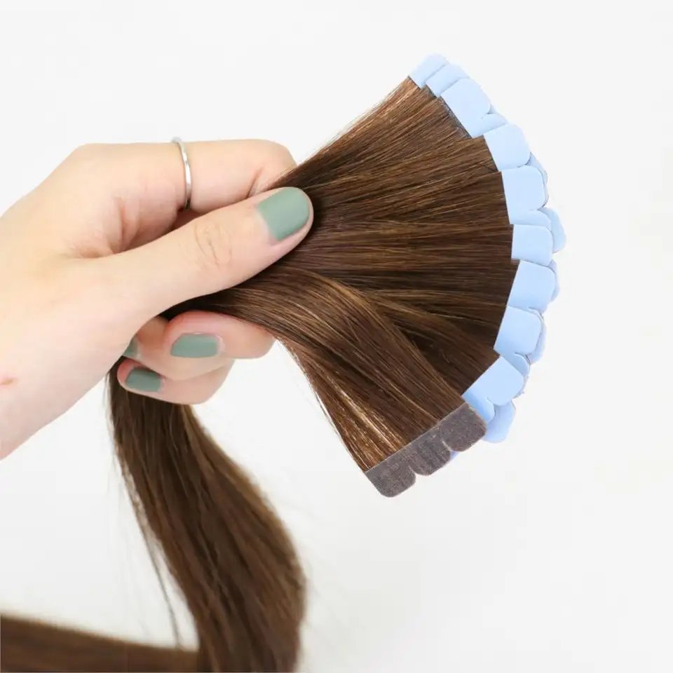 customized Mini tape in hair extension 100% European Virgin Remy Human Hair Mini Tape In Real Human Hair Extensions