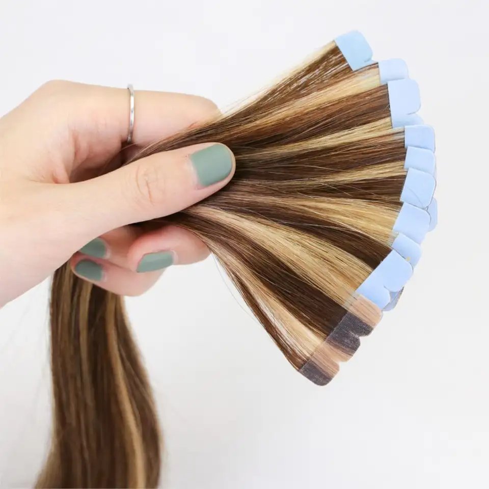 customized Mini tape in hair extension 100% European Virgin Remy Human Hair Mini Tape In Real Human Hair Extensions