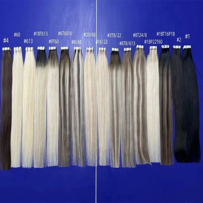 customized Mini tape in hair extension 100% European Virgin Remy Human Hair Mini Tape In Real Human Hair Extensions