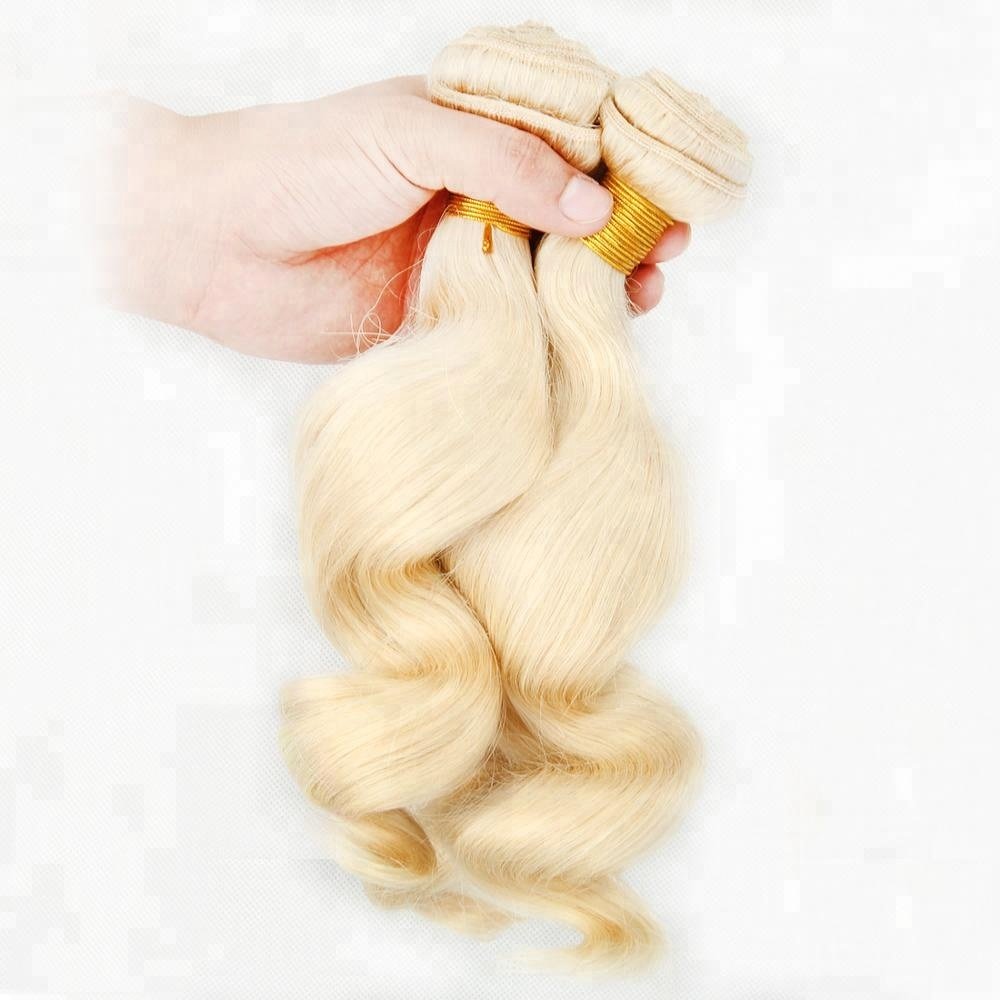 Wholesale Hair Bundles Import 613 Color Russian Blonde Hair Loose Wave Human Hair Extensions Bundle