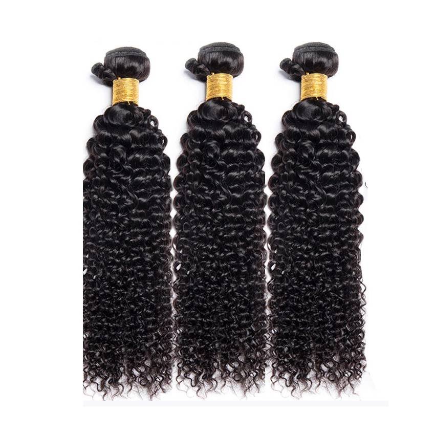 Raw Curly Brazilian Hair Bundles Human Hair Extension Vendors Wholesale Bundles With Frontal Closures
