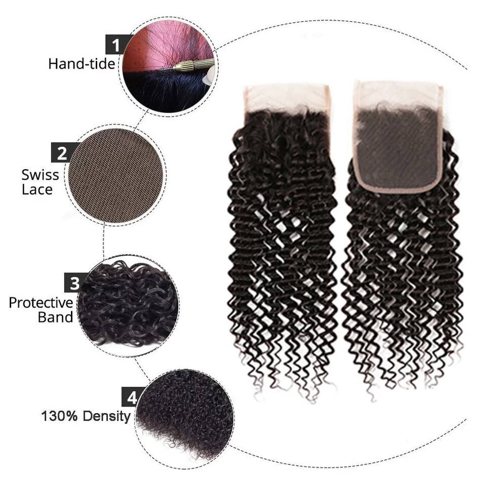 Raw Curly Brazilian Hair Bundles Human Hair Extension Vendors Wholesale Bundles With Frontal Closures