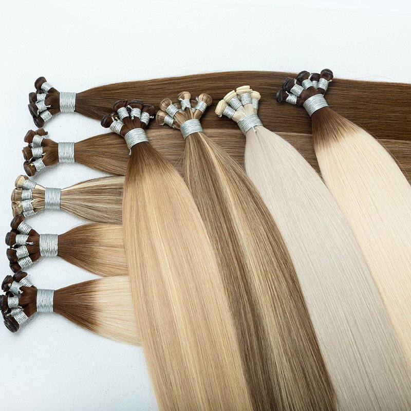 Leshine New Weft Popular Human Hair Extensions Seamless Remy Genius Hair Hand Tied Weft