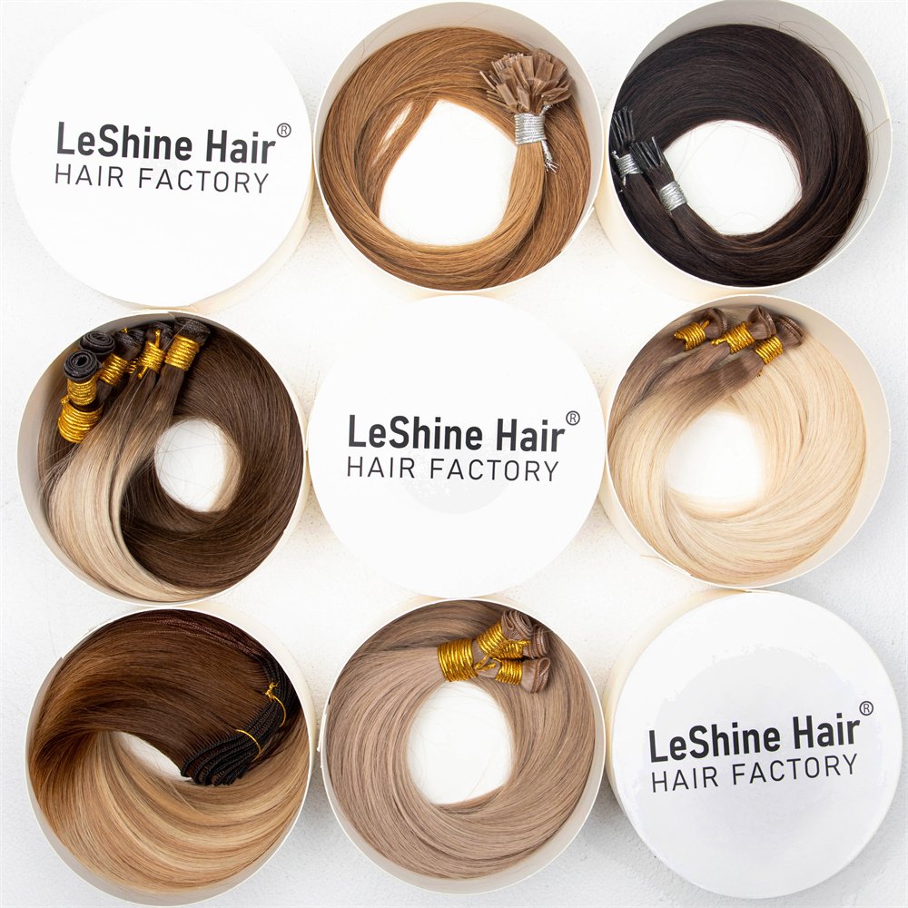 Leshine New Weft Popular Human Hair Extensions Seamless Remy Genius Hair Hand Tied Weft