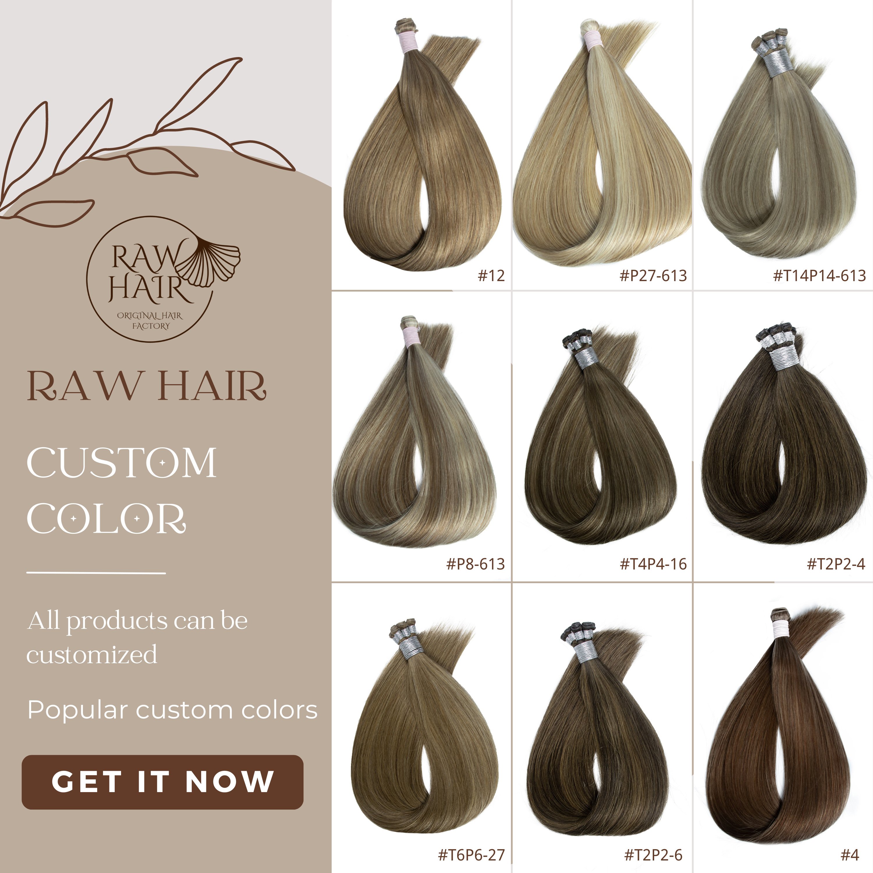 Raw Hair Popular Color Swatch Human Hair Extension Balayage Luxury Colour Ring For Salon