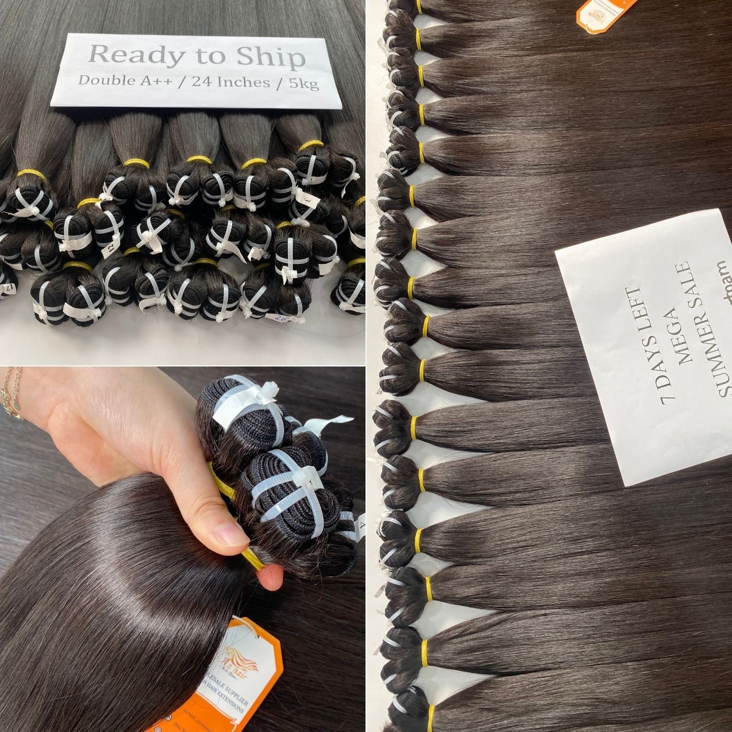 Natural Black Bone Straight Machine Weft Bundles Customized Color 100% Real Vietnamese Human Hair Extensions