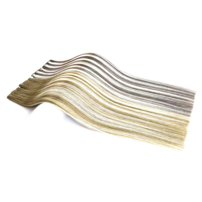 100% Russian Remy Hair Weft Natural Black Brown Blonde Balayage Invisible Thinnest Genius Weft Human Hair Extensions