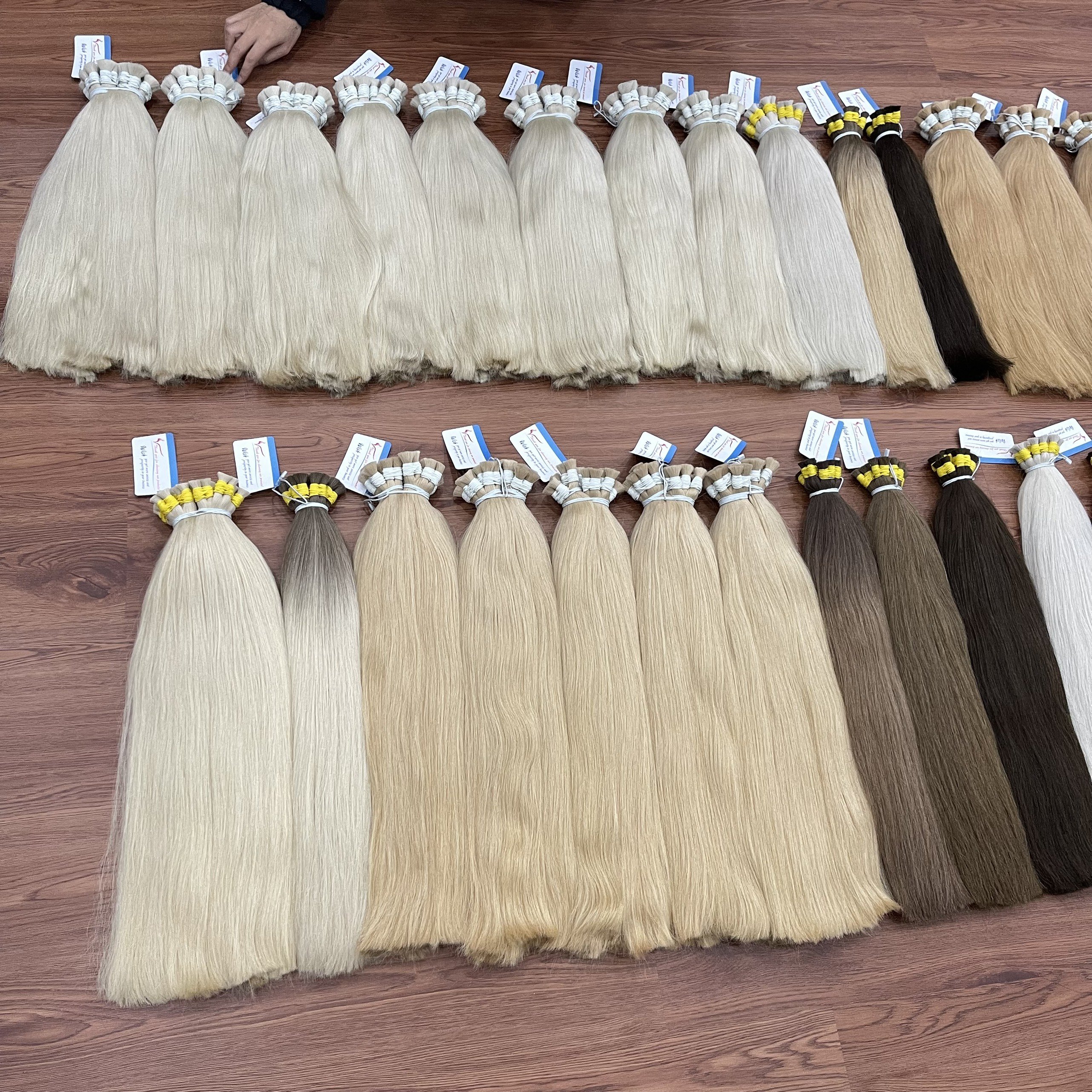Factory price Straight Bulk Hair Extensions Russian silky Hair ready to ship products full length 8 inches to 30 inches