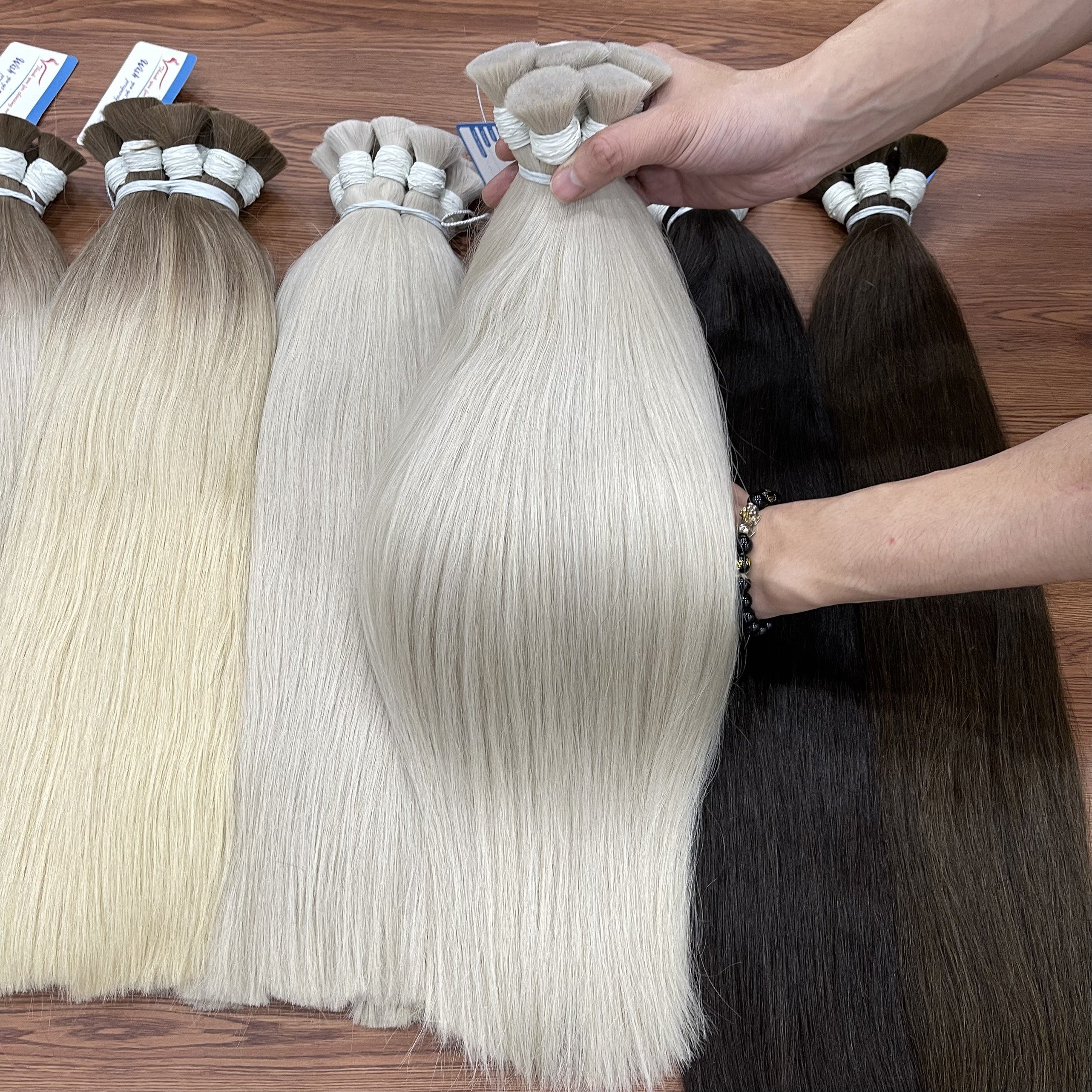 Factory price Straight Bulk Hair Extensions Russian silky Hair ready to ship products full length 8 inches to 30 inches