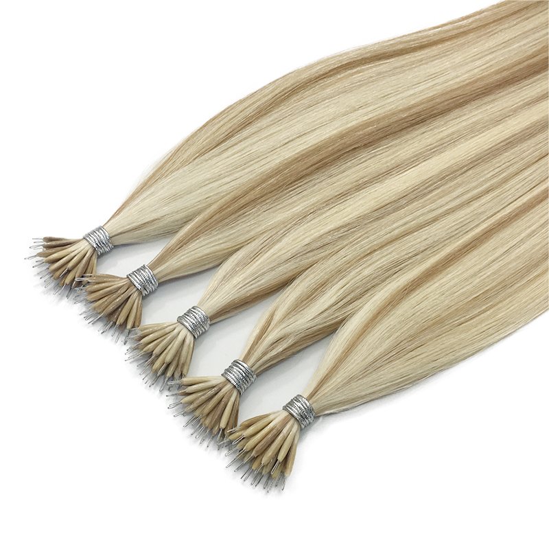 Wholesale 2024 Hot Selling Russian Double Drawn Pre Bonded Nano Ring Human Hair Extensions