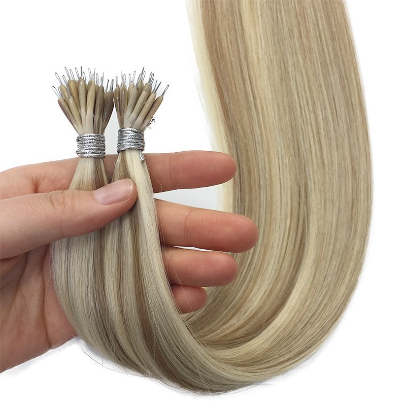 Wholesale 2024 Hot Selling Russian Double Drawn Pre Bonded Nano Ring Human Hair Extensions