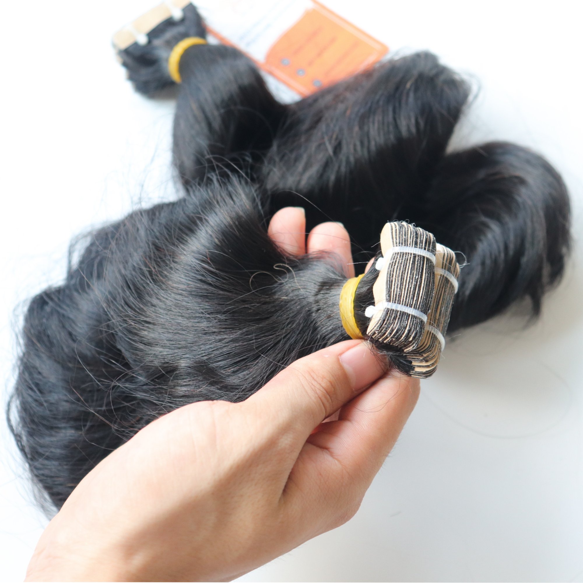 Wholesale Tape Hair Extension Vendor Cuticle Remy 100% Virgin Wavy Tape In Human Hair Extensions