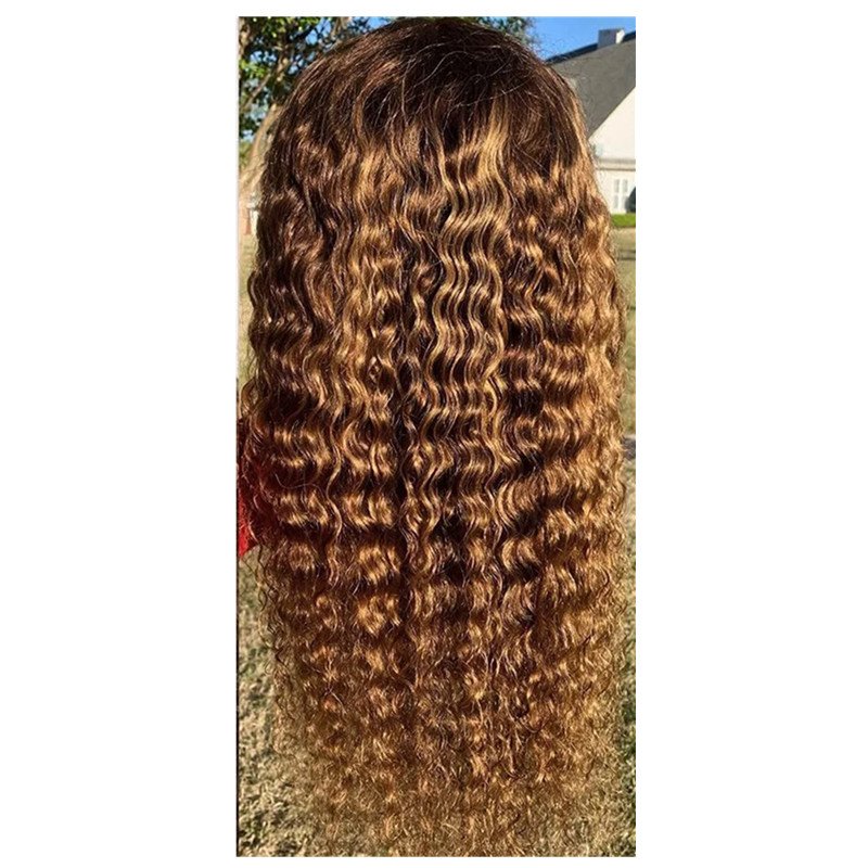 Highlight Bulk Human Hair For Braiding 4 27 Ombre Blonde Deep Wave Human Hair Bundles No Weft Bundles For Women Hair Extensions