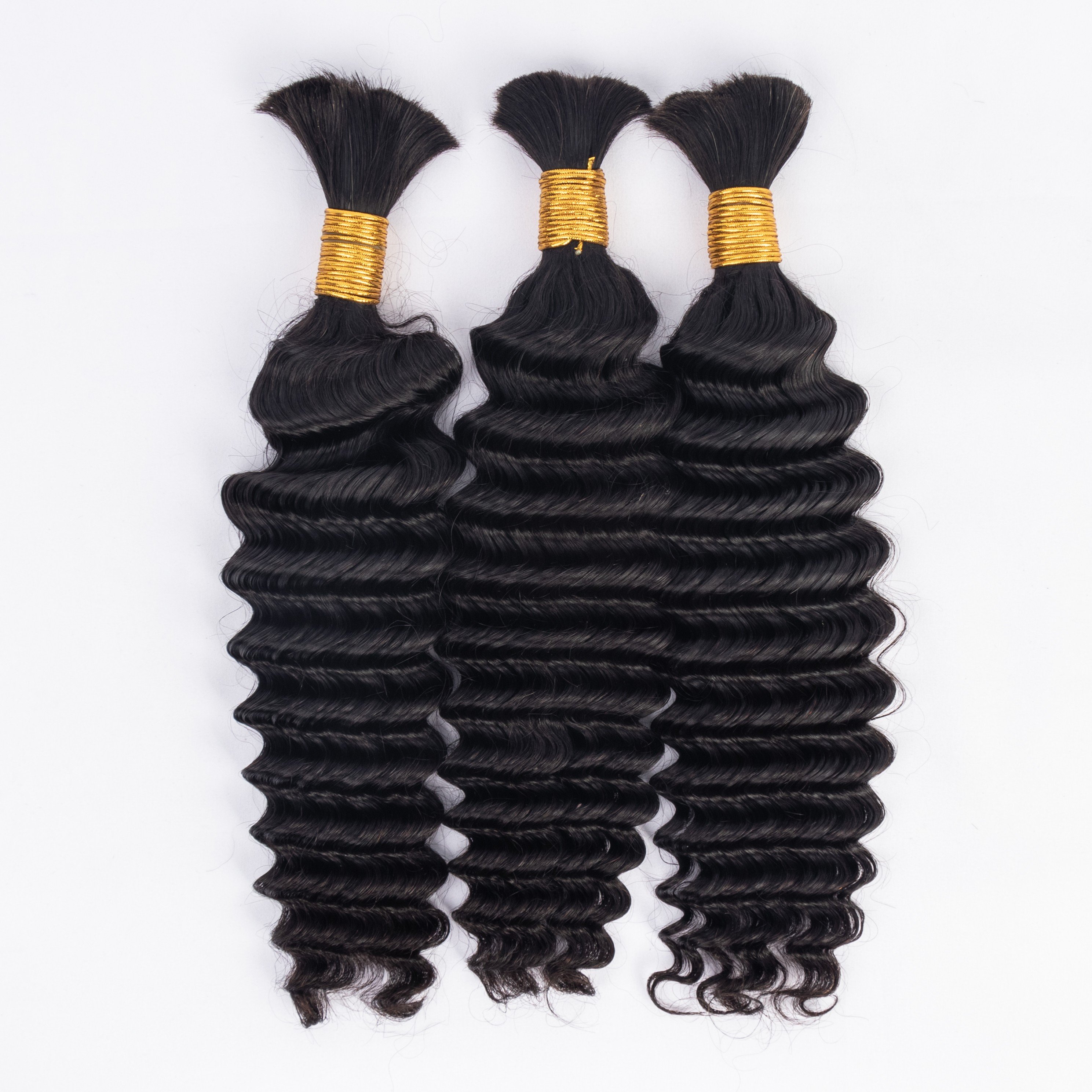 Hot Selling 100% Natural Color 100 Grams No Weft Bulk 10-32Inch For Wholesale Deep Wave Human Braiding Hair
