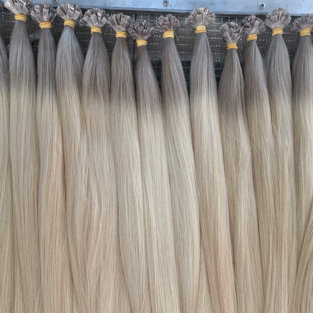 Factory Double Drawn Cuticle Aligned Virgin Russian Remy Hair Italian Keratin Prebonded Flat Tip Human Hair Extension