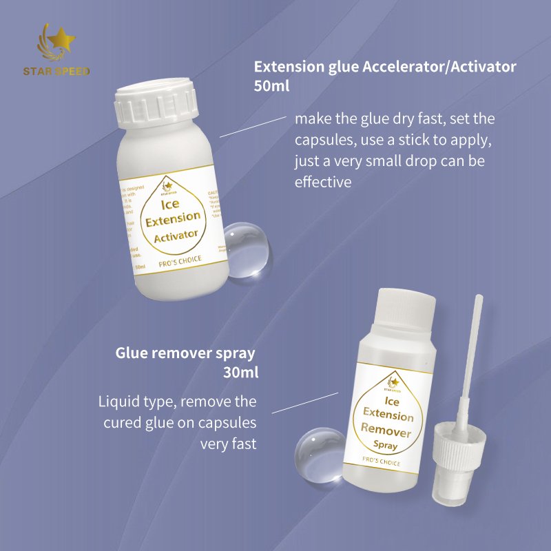Super Dry fast Cyanoacrylate Adhesive activator hair ice hair extension tools activator custom human hair extension activator