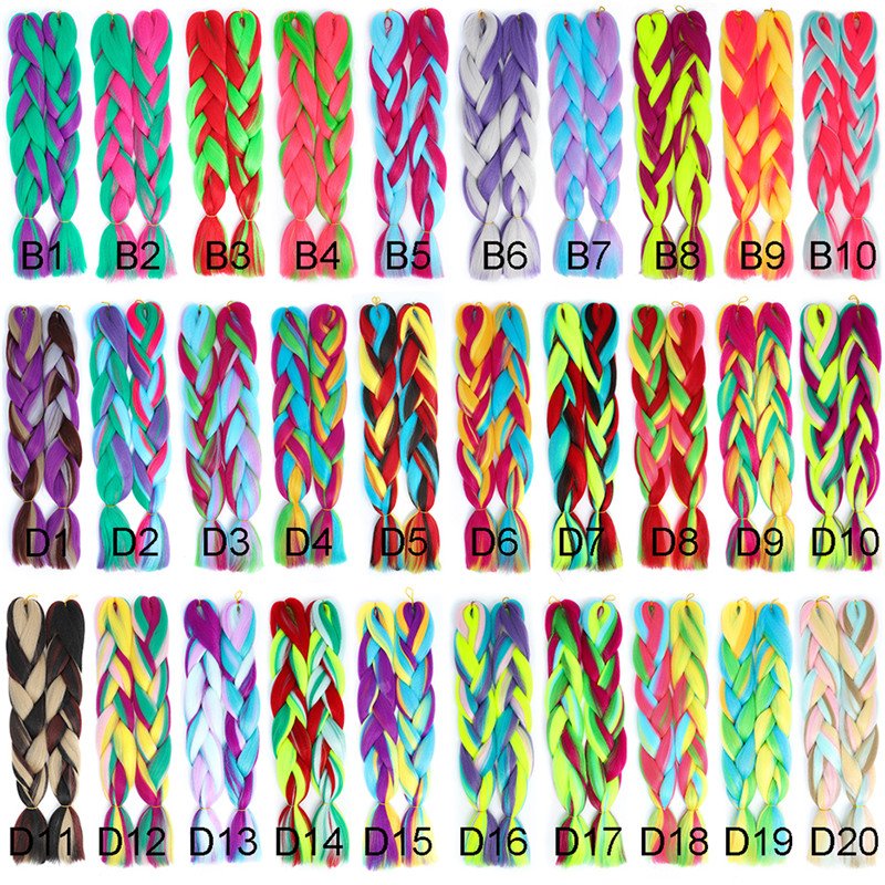 High quality Synthetic hair braiding Hair extension pre stretched Jumbo Braid hair Ombre color African dreadlocks wigs