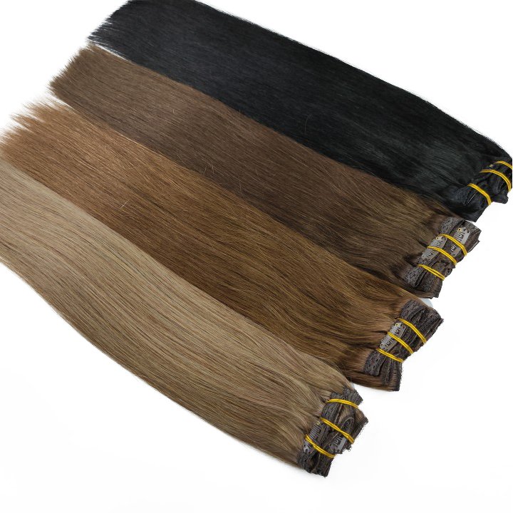 Factory in Stock 24 Hours Balayage Color and Ombre Stock Clip in Human Hair Extensions for Woman