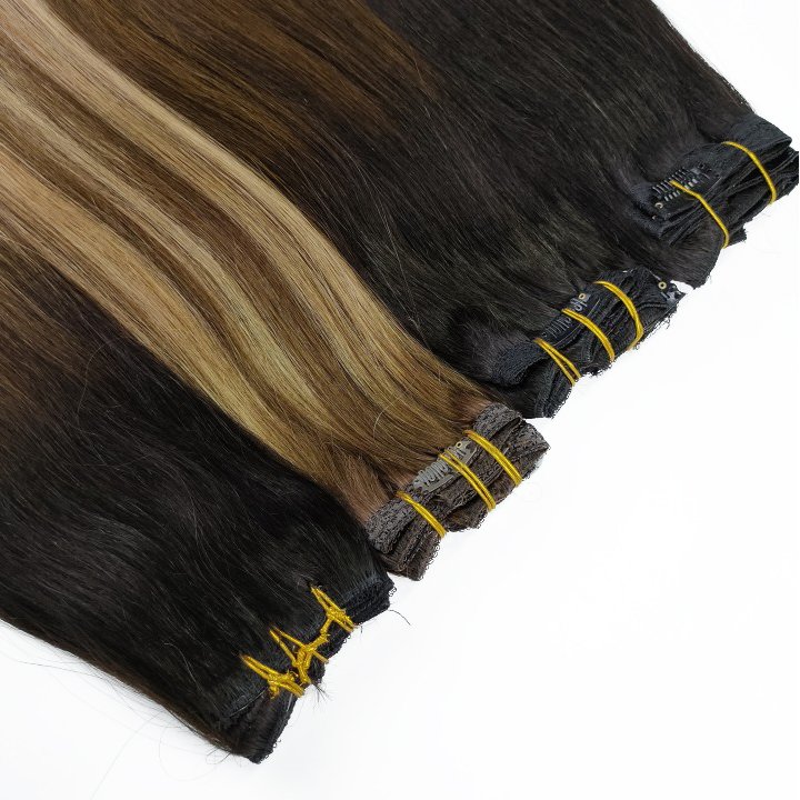 Factory in Stock 24 Hours Balayage Color and Ombre Stock Clip in Human Hair Extensions for Woman