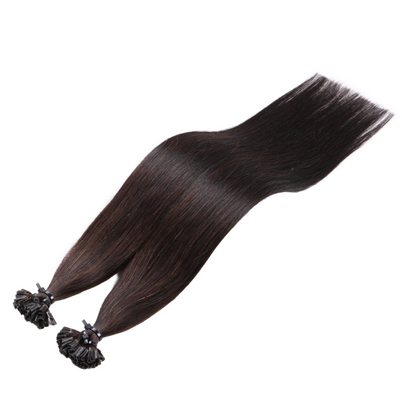 Factory Wholesale 30" u tip keratin bond hair extension raw cambodian russian human hair extensions loose wave curl dark light