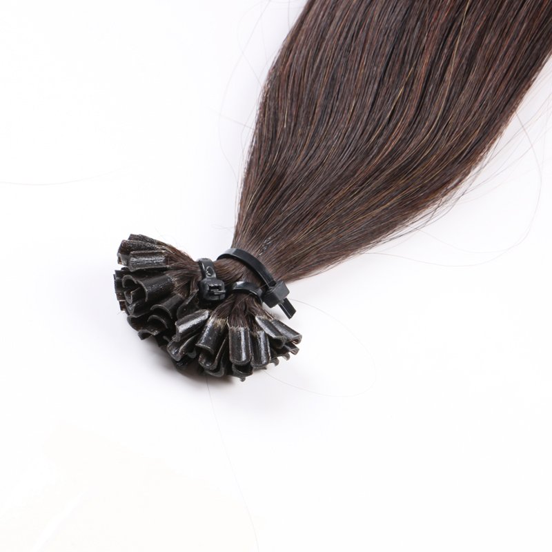 Factory Wholesale 30" u tip keratin bond hair extension raw cambodian russian human hair extensions loose wave curl dark light