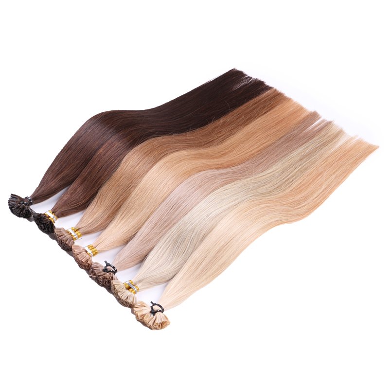 Factory Wholesale 30" u tip keratin bond hair extension raw cambodian russian human hair extensions loose wave curl dark light
