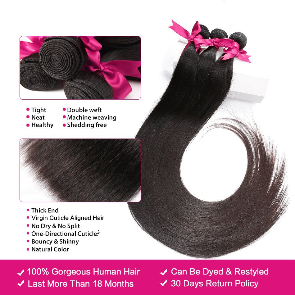 Wholesale Straight 100% Virgin Cuticle Aligned Human Hair Extension Vendors Grade 10A 12A Raw Brazilian Human Hair Weave Bundles