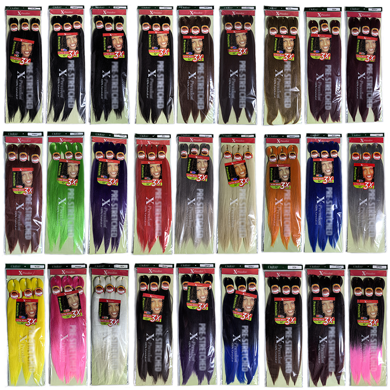 Gradient Color Crochet Box Braids Hair Extensions Easy Braid Hot Bath Bendable Synthetic Wig 3X Crochet Braids Hair