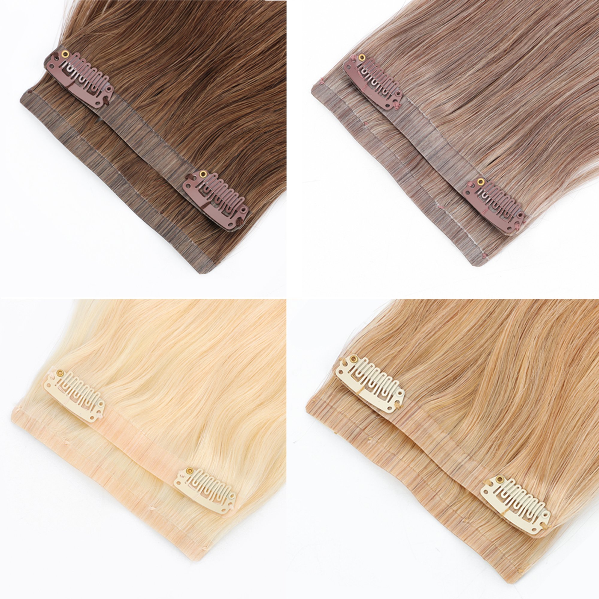 Wholesale human Hair Extensions Clip Ins Raw Virgin Russian Hair Invisible Clip In Hair Extensions