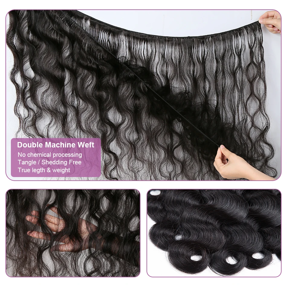 Brazilian 30 40 Inch Raw Virgin Unprocessed 100% Human Hair Extensions Straight Bundles Double Weft Bulk Braiding Hair