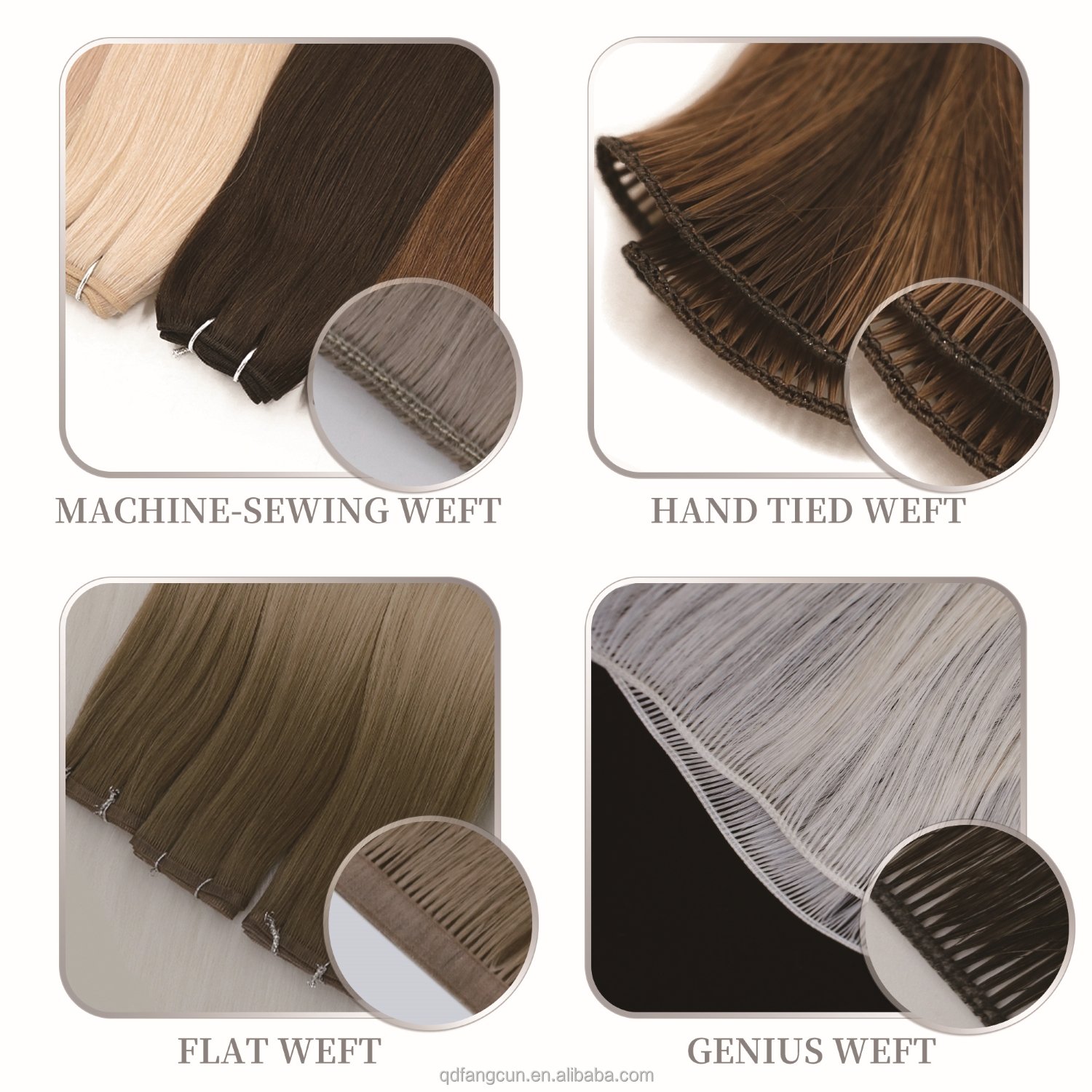 Thick End Double Drawn High Grade Long Life Span Most Popular Hot Sale White Blonde Color Skin PU Flat Weft Human Hair Extension
