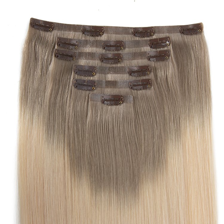 Factory Wholesale Seamless Clip In Hair Double Drawn Clip In Hair Extensions 100% Virgin Human Hair