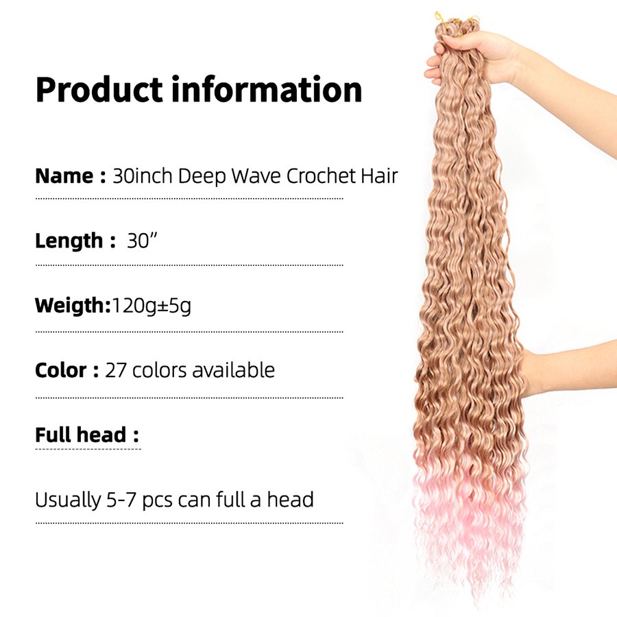 30inch 120g Ombre Braiding Hair Deep Wave Loose Wave Passion Twist Crochet Hair Extension