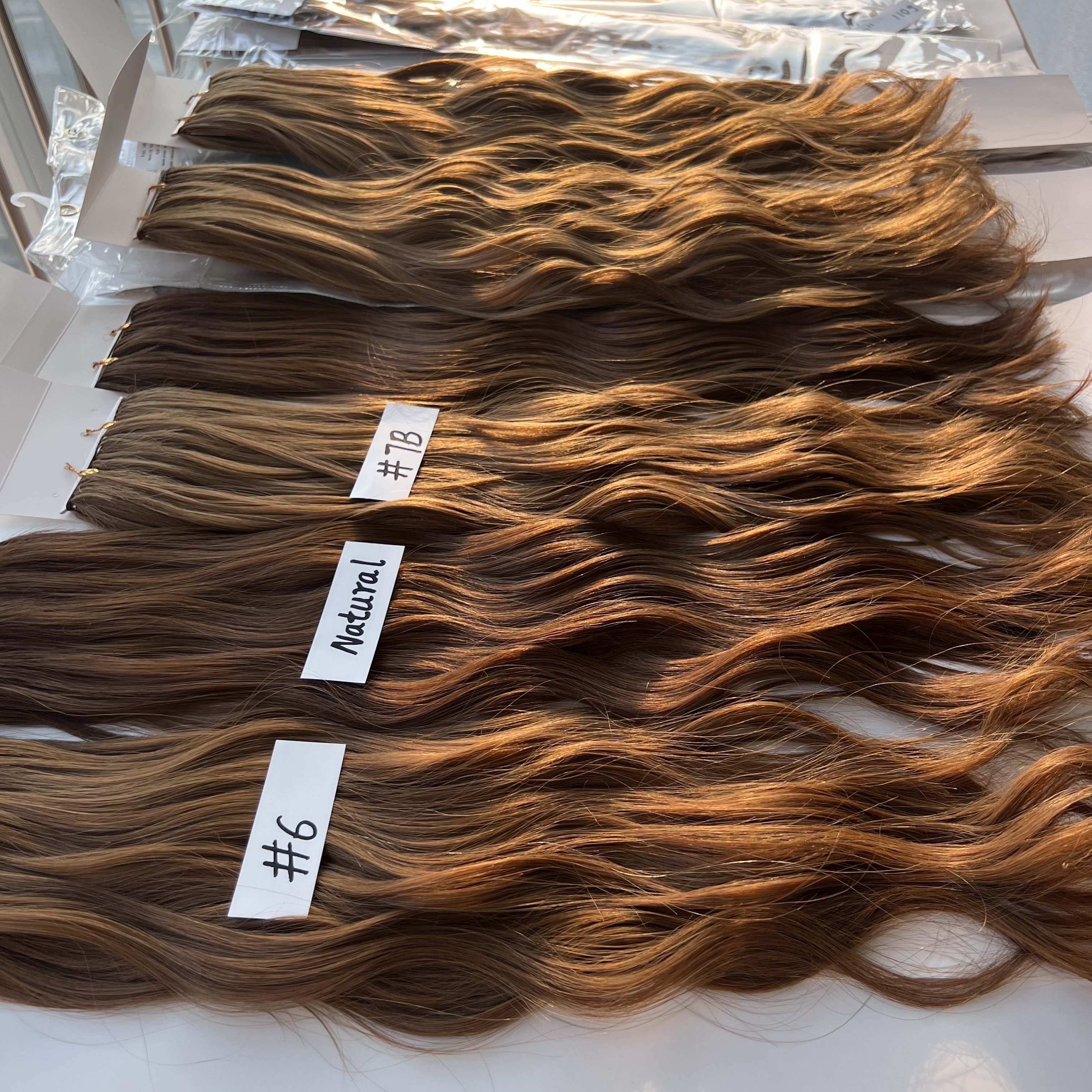 factory Outlet virgin hair small roll feather weft hair extension products bundle on the line feather line hair extension
